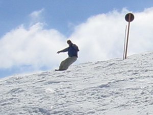 Ole beim Snowboarden