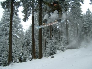 Oli beim Snowboarden